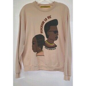 Maison Chateau Rouge Bonjour La Vie Pink Pullover Sweatshirt Womens Medium Paris